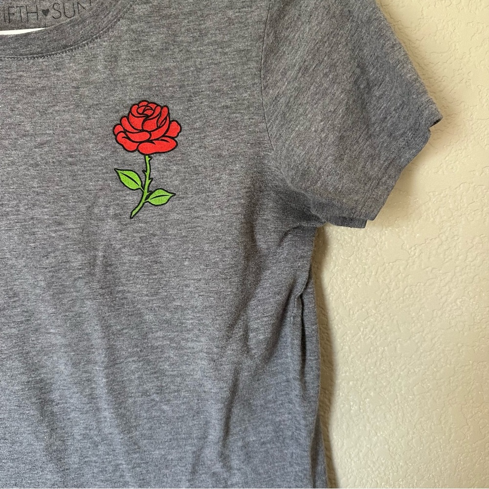 Fifth Sun Heather Gray Crop Top T-Shirt “No Bad‎ Days” - Picture 4 of 5